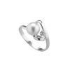 Anello Donna Kioto In Oro Bianco 18 KT Con Perla E Diamanti 0.04 Ct