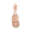 Charm Donna Rosato Storie Scarpina In Argento 925 Placcatura Oro Rosa E Zirconi 1 - Verre Gioielli RZ023 verre gioielli