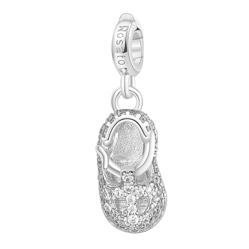Charm Donna Rosato Storie Scarpina In Argento 925 E Zirconi 3 - Verre Gioielli RZ023R verre gioielli