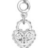 Charm Donna Rosato Storie Lucchetto In Argento 925 2 - Verre Gioielli RZ056R verre gioielli
