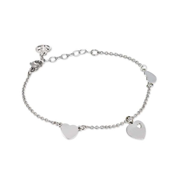 Bracciale Donna Mya Boccadamo In Acciaio Con Charms A Cuore 3 - Verre Gioielli Bracciale Donna Mya Boccadamo In Acciaio Con Charms A Cuore