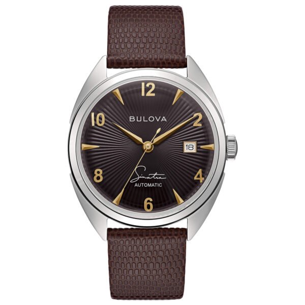 Orologio Uomo Bulova Automatico Solo Tempo In Acciaio E Pelle