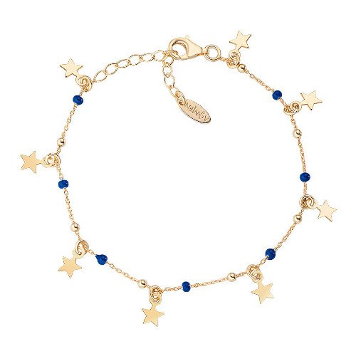 Bracciale Donna Amen In Argento 925 Oro E Smalto Blu Con Charms A Stella 3 - Verre Gioielli BRSMSTGBL1 verre gioeilli 1