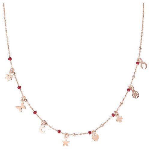 Collana Donna Amen In Argento 925 Rosato E Charms 2 - Verre Gioielli CLSMFORR verre gioielli