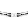 Bracciale Uomo Maserati In Acciaio Con Ceramica E Cristalli Neri 2 Verre Gioielli - l'istituzione del gioiello