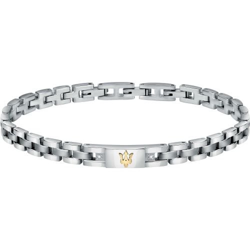 Bracciale Uomo Maserati In Acciaio Pvd Dorato E Diamanti