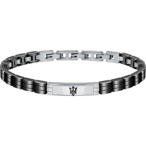Bracciale Uomo Maserati In Acciaio E Ceramica Nera