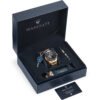 Set Uomo Special Pack Orologio Automatico In Acciaio Dorato E Doppio Cinturino In Pelle O Acciaio 6 Verre Gioielli - l'istituzione del gioiello
