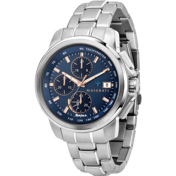 Orologio Solare Maserati Uomo In Acciaio Movimento Al Quarzo Cronografo -  Verre Gioielli