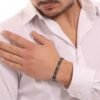 Bracciale Uomo Boccadamo Man In Acciaio Nero E Pvd Nero 1 Verre Gioielli - l'istituzione del gioiello