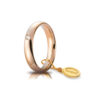 Fede Nuziale Comoda Unoaerre In Oro Rosa 18 Kt 3.5 Mm E Diamante