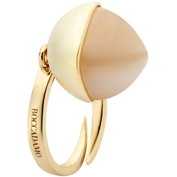 Anello Donna Boccadamo Jewels In Bronzo Dorato Con Cristallo Triangolare 3 - Verre Gioielli Anello Donna Boccadamo Jewels In Bronzo Dorato Con Cristallo Triangolare