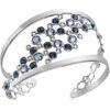 Bracciale Donna Boccadamo Jewels Schiava In Bronzo Rodiato Con Cristalli Swarovski Zaffiro E Montana
