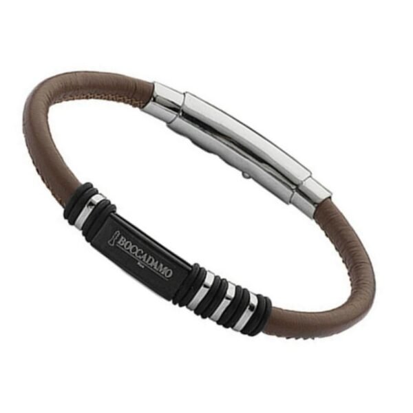 Bracciale Uomo Man Boccadamo Man In Cuoio E Piastra In Pvd Nero 3 - Verre Gioielli Bracciale Uomo Man Boccadamo Man In Cuoio E Piastra In Pvd Nero