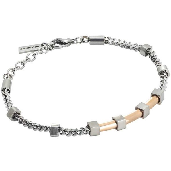 Bracciale Uomo Boccadamo Man In Acciaio Rodiato E Pvd Rosato