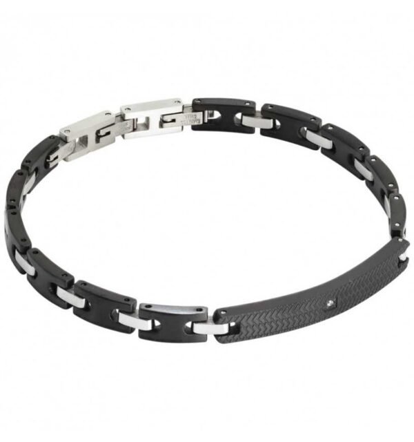 Bracciale Uomo Boccadamo Man In Acciaio Nero E Pvd Nero
