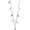 Collana Donna Mya Boccadamo In Acciaio Rodiato Con Acquamarina E Quadrifogli Pendenti