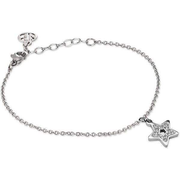 Bracciale Donna Mya Boccadamo In Acciaio Rodiato Con Charm A Stella E Strass