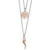 Collana Da Donna Mya Boccadamo Doppio Filo Con Albero Della Vita E Cornetto Pendente In Bronzo Con Zirconi 1 - Verre Gioielli Collana Da Donna Mya Boccadamo Doppio Filo Con Albero Della Vita E Cornetto Pendente In Bronzo Con Zirconi