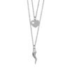 Collana Da Donna Mya Boccadamo In Acciaio Rodiato Doppio Filo Con Cuore E Cornetto Pendente In Bronzo 1 - Verre Gioielli Collana Da Donna Mya Boccadamo In Acciaio Rodiato Doppio Filo Con Cuore E Cornetto Pendente In Bronzo