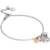 Bracciale Donna Mya Boccadamo In Acciaio Rodiato Con Charm A Albero Della Vita E Cuoricino Placcato Oro Rosa E Zircone