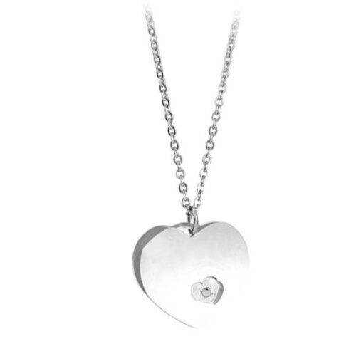 Collana Donna Mya Boccadamo In Acciaio Rodiato Con Pendente A Cuore E Zircone Nero 3 - Verre Gioielli Collana Donna Mya Boccadamo In Acciaio Rodiato Con Pendente A Cuore E Zircone Nero