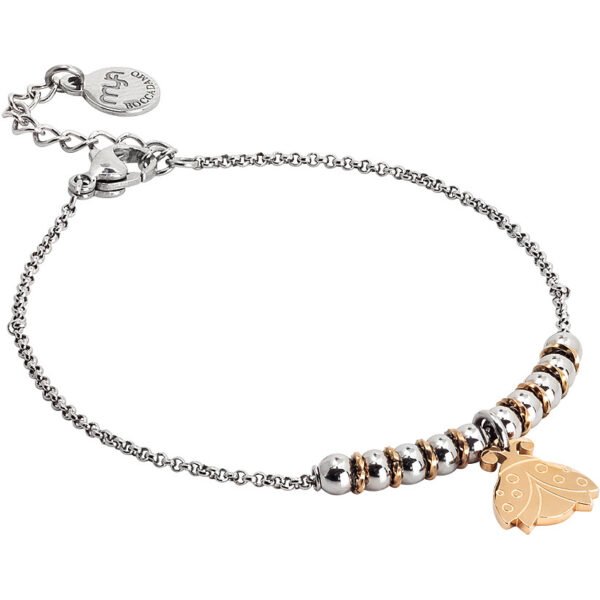 Bracciale Donna Mya Boccadamo In Acciaio Rodiato E Charms A Coccinella Placcato Oro Rosa