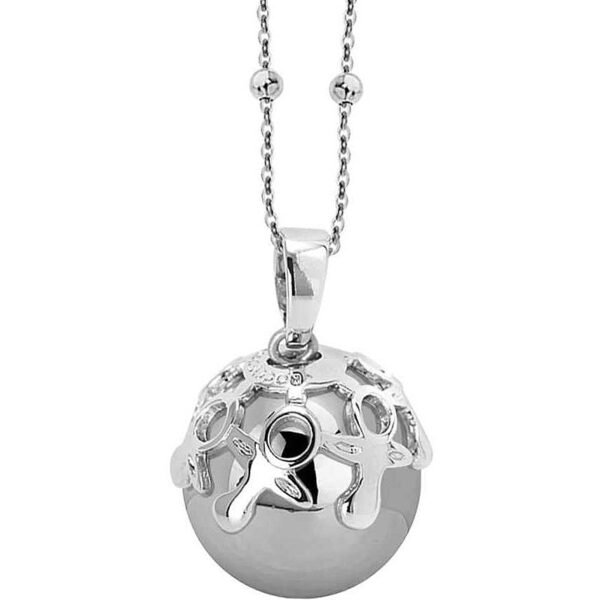 Collana Donna Mya Boccadamo Chiama Angeli In Bronzo Rodiato Con Ciondolo Sonoro Decorato In Acciaio 3 - Verre Gioielli Collana Donna Mya Boccadamo Chiama Angeli In Bronzo Rodiato Con Ciondolo Sonoro Decorato In Acciaio