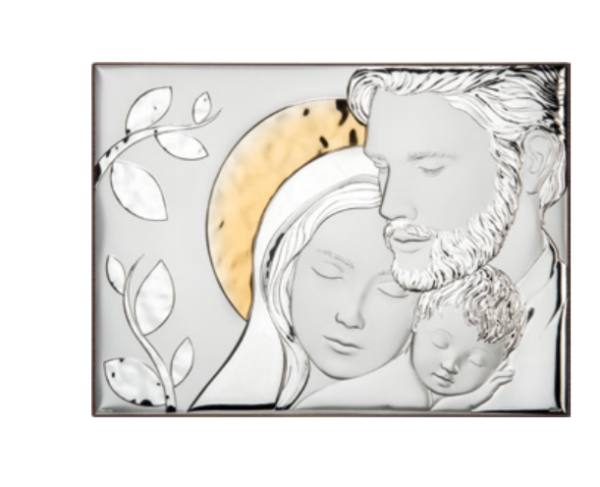 Sacra Famiglia Atelier In Argento 925 Con Dettagli Dorati