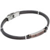 Bracciale Boccadamo Uomo Man In Similpelle Marrone Con Piastrina Centrale E Inserto Centrale In Pvd Con Zircone
