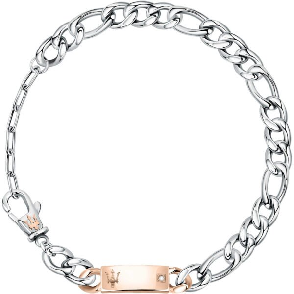 Bracciale Uomo Maserati In Acciaio E Pvd Rosa Con Cristallo 3 - Verre Gioielli Bracciale Uomo Maserati In Acciaio E Pvd Rosa Con Cristallo