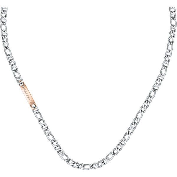 Collana Uomo Maserati In Acciaio E Pvd Rosa Con Cristallo 3 - Verre Gioielli Collana Uomo Maserati In Acciaio E Pvd Rosa Con Cristallo