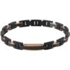 Bracciale Uomo Bliss In Acciaio Con Pvd Rosa E Zirconi Neri