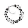 Bracciale Donna Multifilo Amen In Argento 925 Con Zirconi Neri E Medaglietta 2 - Verre Gioielli Bracciale Donna Multifilo Amen In Argento 925 Con Zirconi Neri E Medaglietta