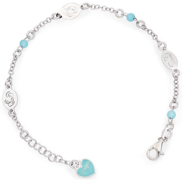 Bracciale Unisex Amen In Argento 925 E Perline Celesti 3 - Verre Gioielli Bracciale Unisex Amen In Argento 925 E Perline Celesti