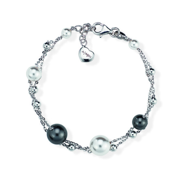 Bracciale Donna Amen In Argento 925 Con Perle