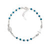 Bracciale Unisex Amen In Argento 925 Con Cristalli Blu E Croce