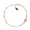 Bracciale Rosario Donna Amen In Argento 925 Rosato E Cristalli Multicolor