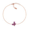 Bracciale Donna Amen In Argento 925 Rosato Con Farfalla E Zirconi