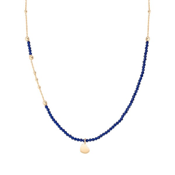 Collana Donna Amen In Argento 925 Dorato Cristalli Blu E Ciondolo A Cuore 3 - Verre Gioielli Collana Donna Amen In Argento 925 Dorato Cristalli Blu E Ciondolo A Cuore