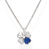 Collana Donna Amen In Argento 925 E Quadrifoglio Con Zirconi Blu