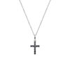 Collana Uomo Amen In Argento 925 Con Croce Pendente E Zirconi Neri