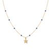 Collana Donna Amen In Argento 925 Dorato Con Cristalli Blu E Ciondolo A Stella