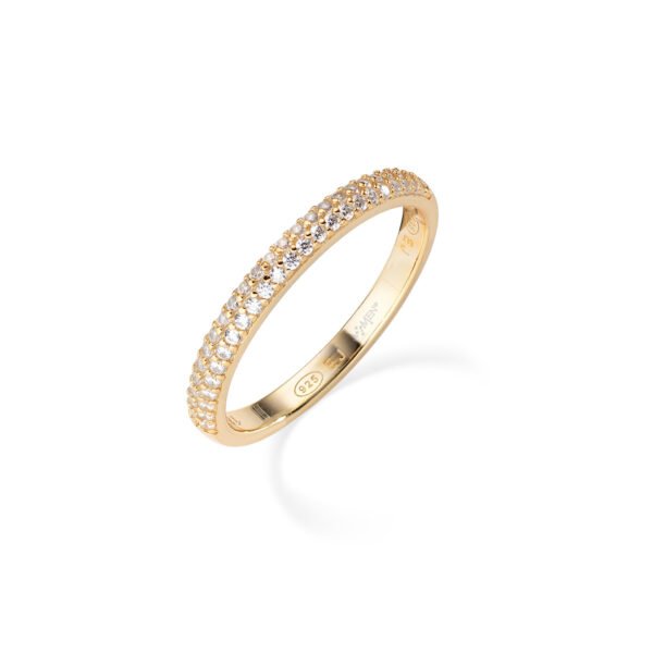 Anello Donna Amen In Argento 925 Dorato E Zirconi Bianchi 3 - Verre Gioielli Anello Donna Amen In Argento 925 Dorato E Zirconi Bianchi