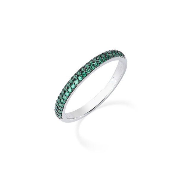 Anello Donna Amen In Argento 925 E Zirconi Verdi 3 - Verre Gioielli Anello Donna Amen In Argento 925 E Zirconi Verdi