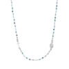 Collana Girocollo Donna Amen Rosario In Argento 925 Con Cristalli Multicolor Azzurro E Croce