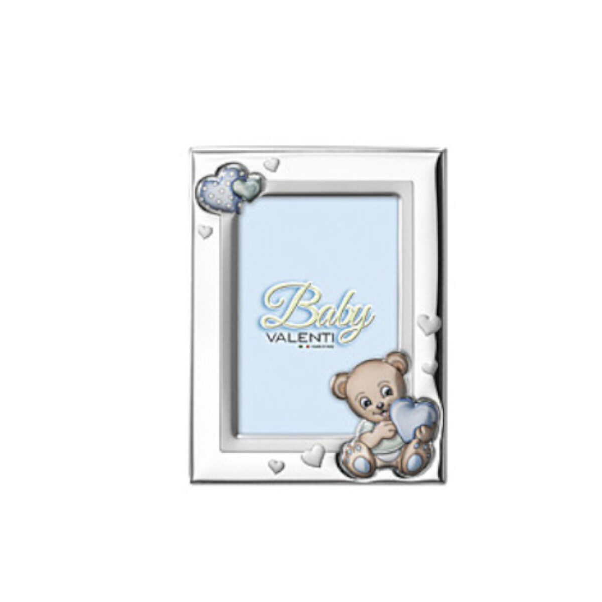 Cornice Portafoto Valenti Baby Celeste In Argento 925 Con Orsetto - Verre  Gioielli