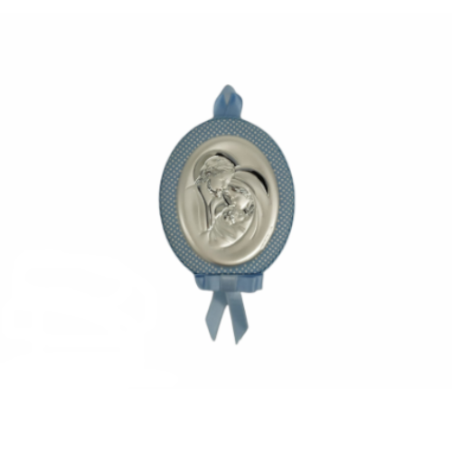 Capoculla Ovale Bambino Atelier In Tessuto E Argento Con Sacra Famiglia 2 - Verre Gioielli Capoculla Ovale Bambino Atelier In Tessuto E Argento Con Sacra Famiglia