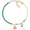 Bracciale Donna Amen In Argento 925 Dorato Con Cristalli Verdi E Perla Di Fiume 2 - Verre Gioielli Bracciale Donna Amen In Argento 925 Dorato Con Cristalli Verdi E Perla Di Fiume