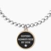 Bracciale Elastico Donna Kidult Con Sfere In Acciaio E Ciondolo Con Cristallo 2 Verre Gioielli - l'istituzione del gioiello